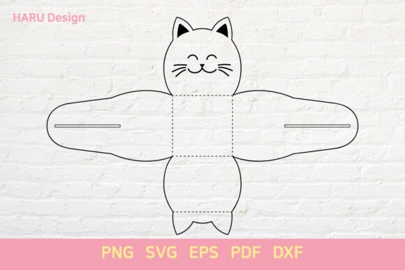 Animal Box Cat Outline DIY Gift Box
