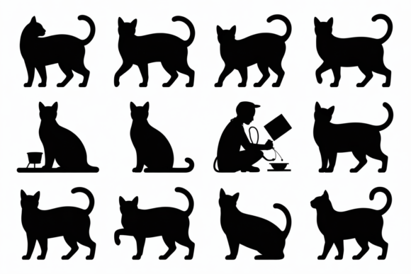 Black Cat Silhouettes and Pet Care