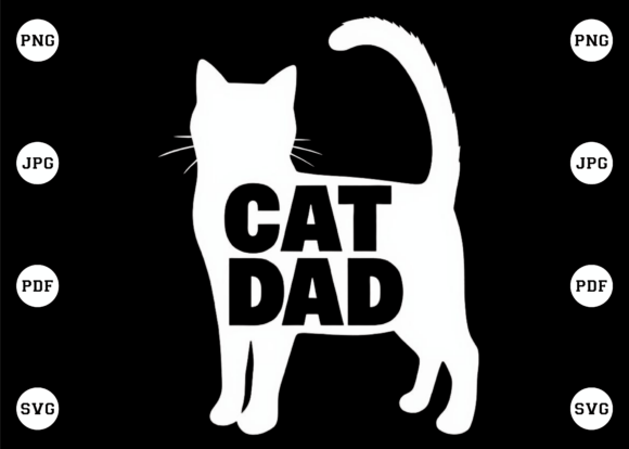 Cat Dad Happy Father’s Day PNG
