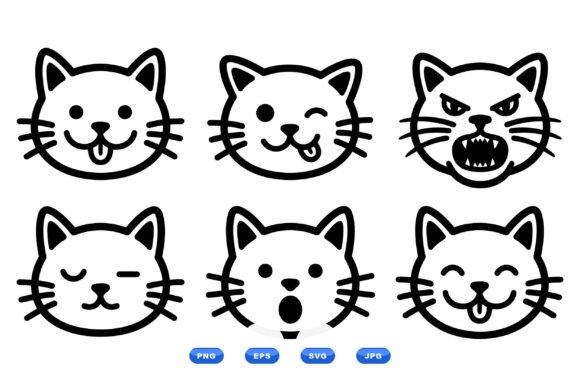 Cute Cat Face Clipart Pack