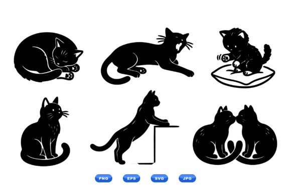 Cute Cat Silhouette Clipart