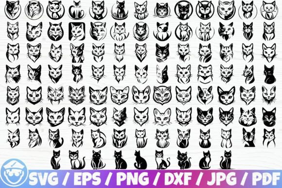 Cute Cat X100 Silhouette BUNDLE