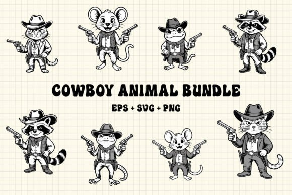 Cute Wild West Animal Cowboy SVG Bundle