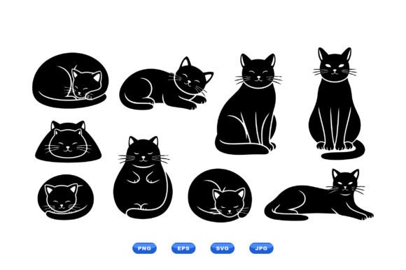 Minimal Cat Silhouette Clipart