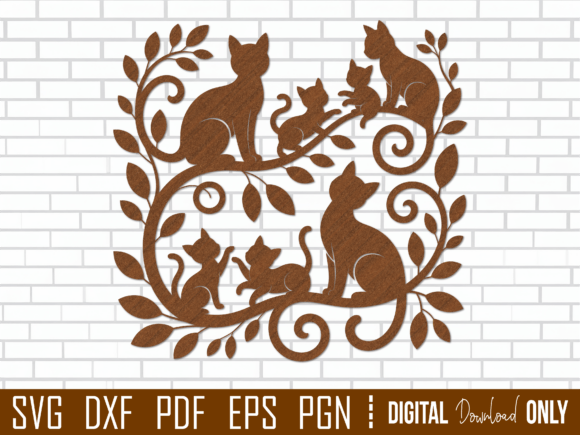 Mother Cat Kittens Wall Art Sign