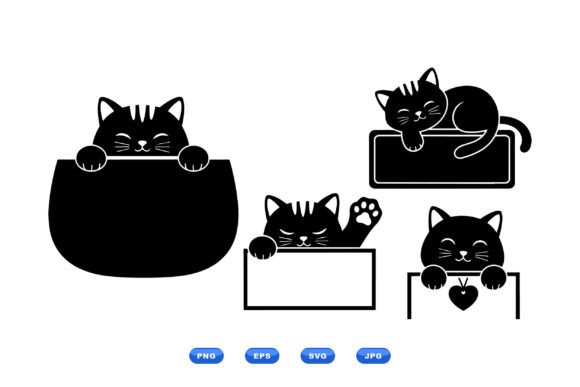 Peekaboo Cat Sign Clipart