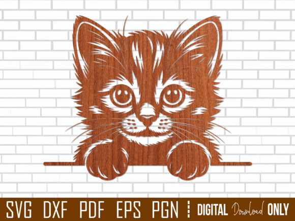 Peeking Cat Silhouette Wall Art