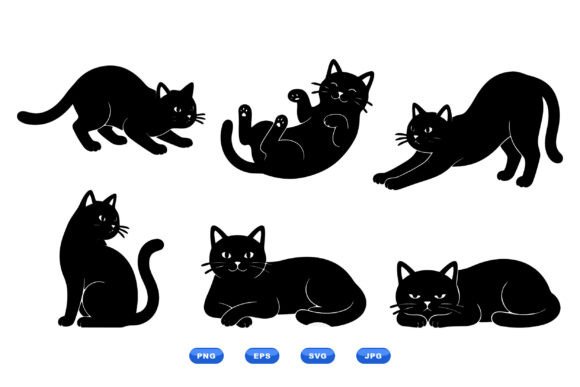 Playful Black Cat Clipart