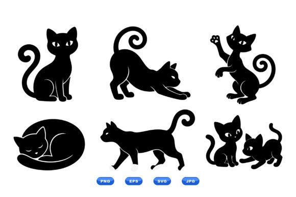 Whimsical Cat Silhouette Pack